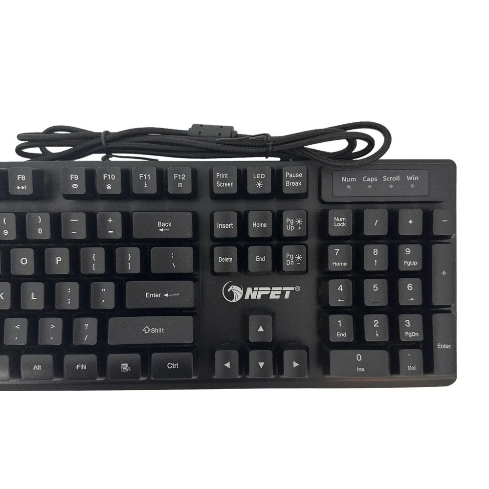 NPET K10 Gaming Keyboard Open Box Wired Illuminated Backlit Multicolor Floating